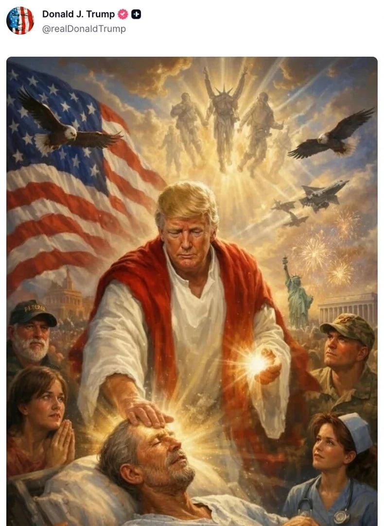 ਟਰੰਪ ਦੀ ਯਿਸੂ ਵਰਗੀ ਤਸਵੀਰ 'ਤੇ ਵਿਚਾਰ-ਵਿਵਾਦ