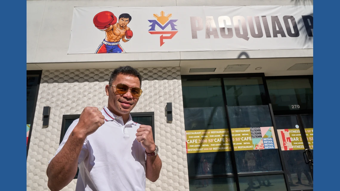 ਮੈਨੀ ਪੈਕਵਿਯੋ ਨੇ ਫਲਾਇਡ ਮੇ ਵੇਦਰ ਦਾ ਜਿਮ ਸੰਭਾਲਿਆ