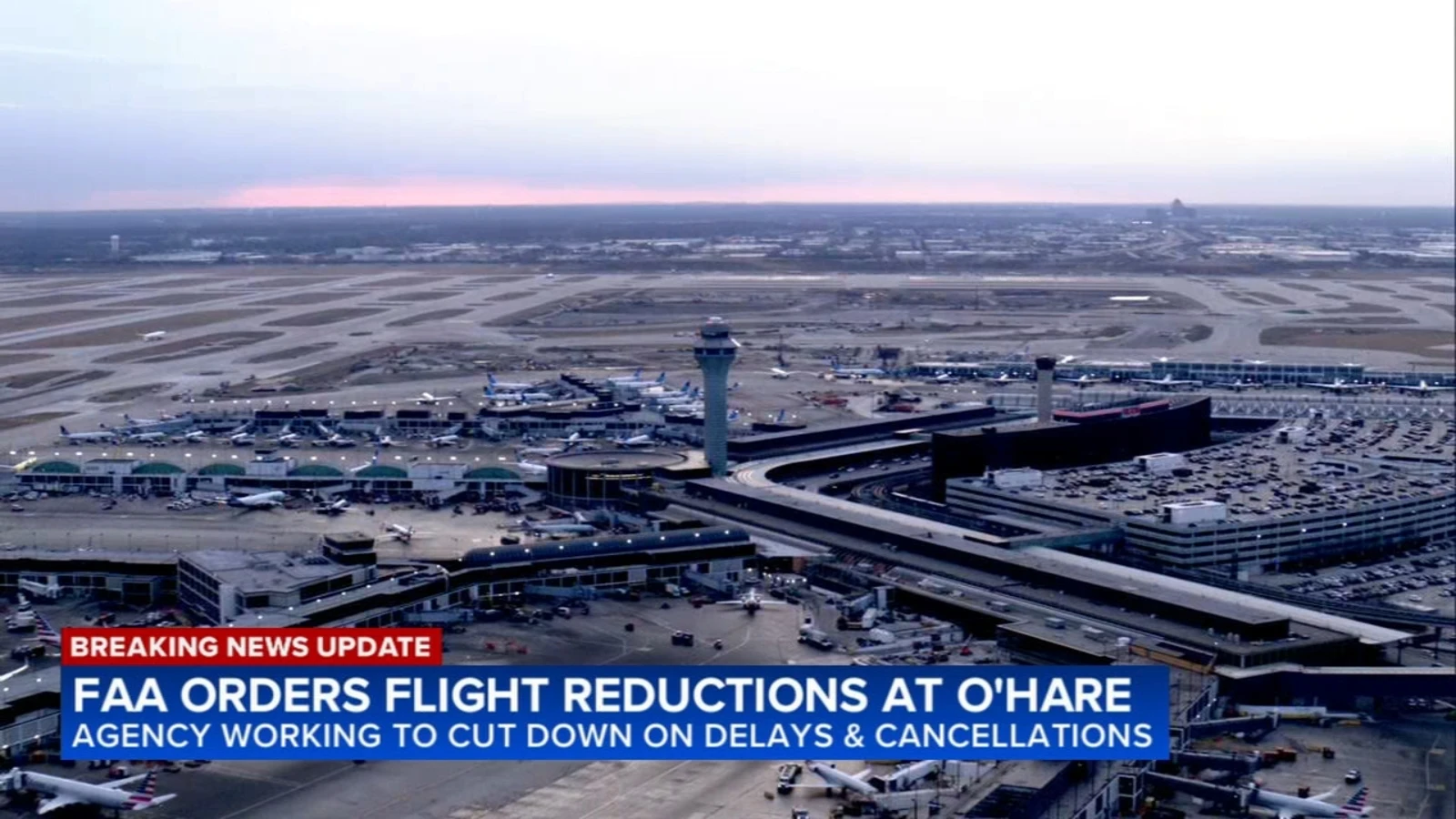 ਚਿਕਾਗੋ ਓਹੇਅਰ ਹਵਾਈ ਅੱਡੇ 'ਤੇ ਉਡਾਣਾਂ ਦੀ ਗਿਣਤੀ ਘਟਾਈ ਗਈ