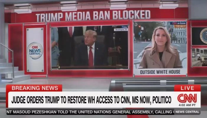 ਸਫੇਦ ਘਰ ਨੇ CNN, MS NOW ਅਤੇ Politico ਨੂੰ ਬਹਾਲ ਕੀਤਾ